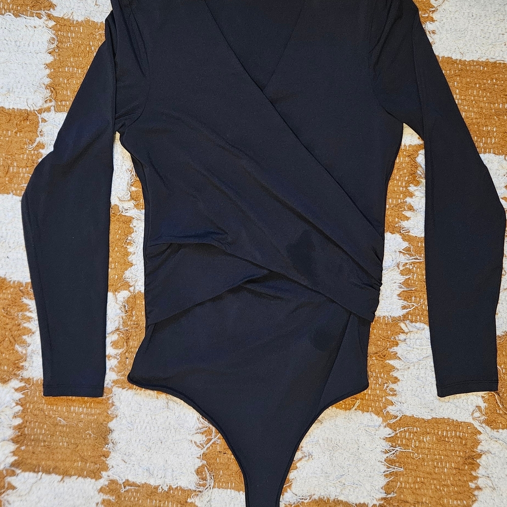 NWOT Abercrombie & Fitch Black Wrap Bodysuit